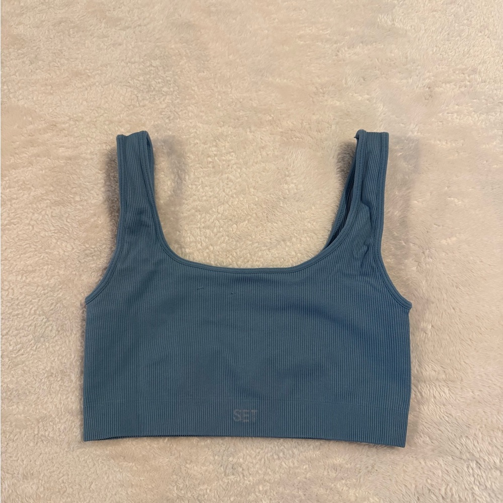 SET Active Sky Blue Ribbed Bra M/L